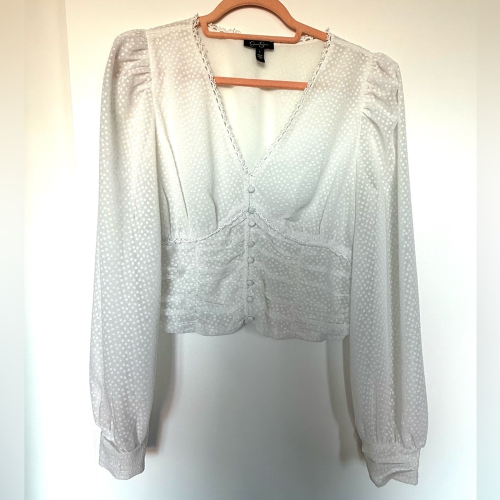 Rare Jessica Simpson White Blouse - Picture 1 of 6